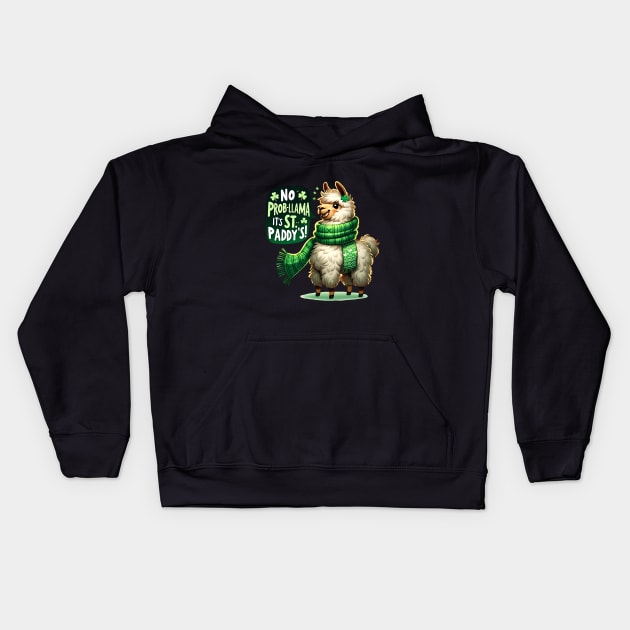 No prob-llama it’s st paddy’s Kids Hoodie by Fun Planet